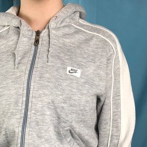 Vintage 1990s Nike grey and white red tag hoodie
